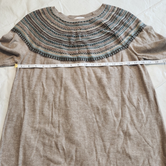 J. Jill Tan and Blue Patterned Knit Sweater - Picture 3 of 6